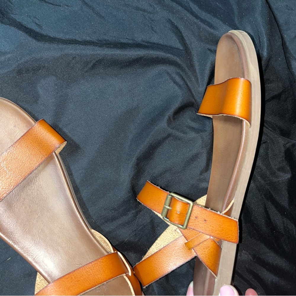 Rock & Candy Tan Leather Sandals - Picture 2 of 3